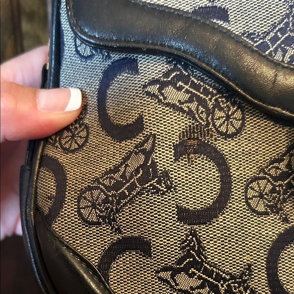Celine Blue Monogram vintage Crossbody Gold Hardware - Picture 4 of 16